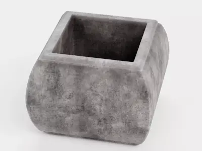 -Concrete Flower Pot V12- 3D model