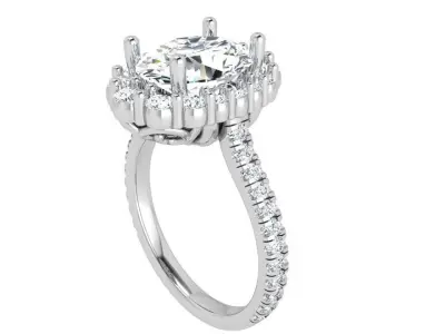 Oval Halo Ring 3933 3D print model