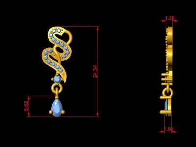 Pendant Necklace 3D print model 13