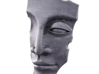 Face sculpture on the wall 3D model