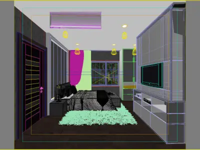 bedroom 6 asian design 3D model