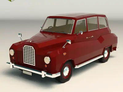 Low Poly Sedan Car 10 Low-poly 3D model