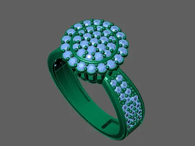 Womens Rings With Stone Ring Ready STL 3DM Models Rings women 3D print model