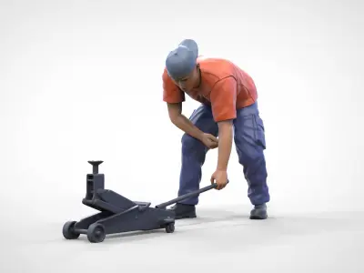 N11 Mechanic with Hydraulic car jack 3D print model