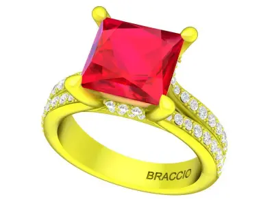 A5278 Italy Diamond Women Fashion Ring 3D print model