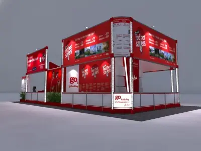 AirAsia 6 x 12 Exhibition Booth 3D model