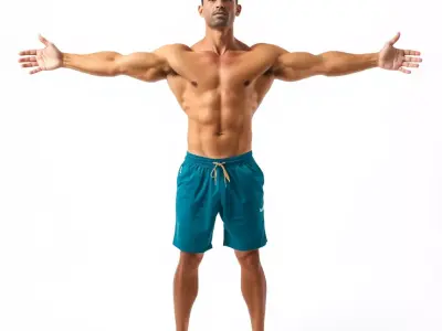 Athletic Male Pose model pack Low-poly 3D model