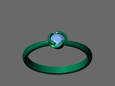 Womens Rings With Stone Ring Ready STL 3DM Models Rings women 3D print model 20