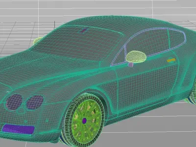 Bentley continental Low-poly 3D model