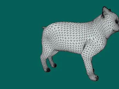 Japanese Bobtail Cat Low-poly 3D model