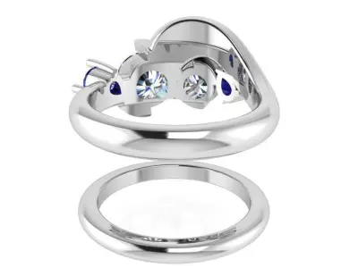 Half Bezel Ring With Band 2560 3D print model