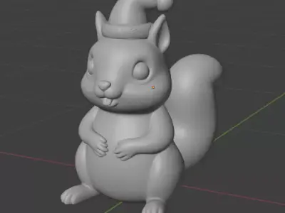 Christmas Squirrel Figurine 3D print model