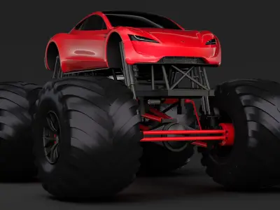 Monster Truck Tesla Roadster 3D model