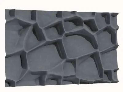 Heavy Duty Rock Wall Modular 3D model