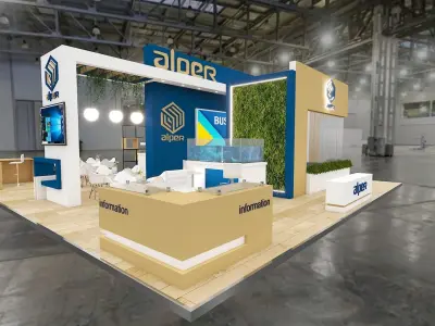 exhibition design Low-poly 3D model