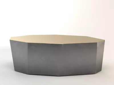 Monolithic coffee table with octagon shape 3D model
