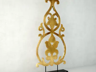 Large Scroll-Design Table Decor 3D model