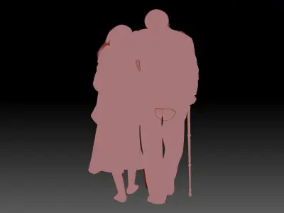 Elderly Couple 3D print model