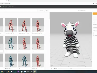Character014 Animated Zebra 3D Low-poly 3D model