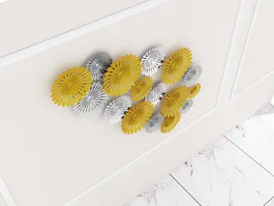 Decorative Metal plants with gold stainless  m10 3D model