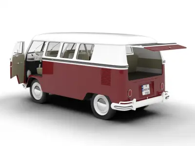 Volkswagen T1 Combi 1950 HQ 3d model 3D model