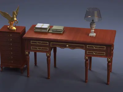 cabinet cabinet wardrobe sofa bed table bookshelve 3D model