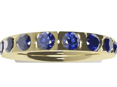 Simple Wedding Band W Diamonds Low Poly  Free low-poly 3D model