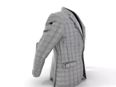 Plaid Gray Suit Jacket model pack Low-poly 3D model