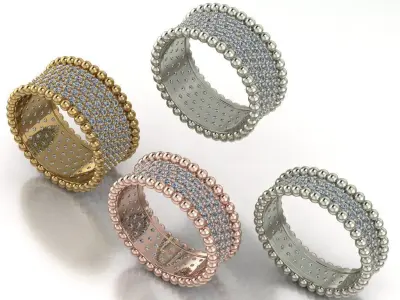 ball and  stone ring van clef 3D print model