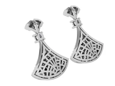 Unique Diamond Earring 4176 3D print model