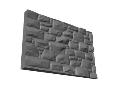 Cracked Shale Masonry Wall 3D model