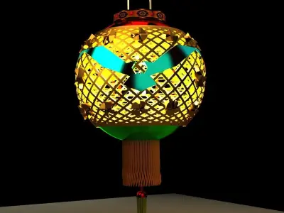 Chinese Red Lantern 3D model 62