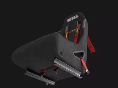 Sparco Sprint Racing Seat with 6 Point Harnes Low-poly 3D model