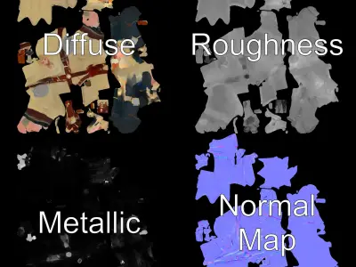 Medieval Mage D Character Model with Hooded Robe and Staff Low-poly 3D model