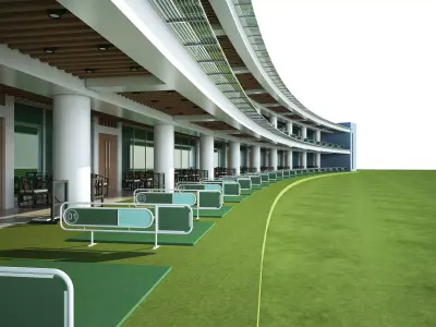 Golf course Low-poly 3D model