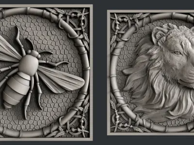 3d STL models for CNC set animals 3D model