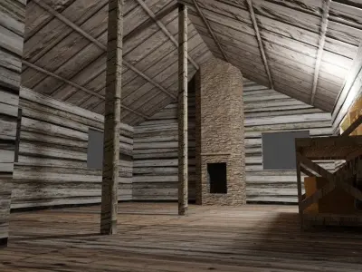 Forest Cabin Low Poly Free low-poly 3D model
