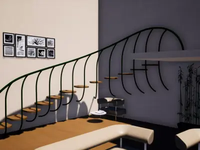 Curved stairs modern design Free 3D model