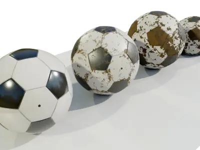 Football Balls 3D model