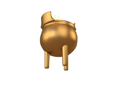 Cartoon Incense Burner v1 003 Low-poly 3D model