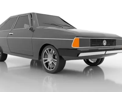 VW Passat 80 - for game -low Low-poly 3D model