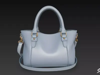 Blue Modern Tote Bag Low-poly 3D model