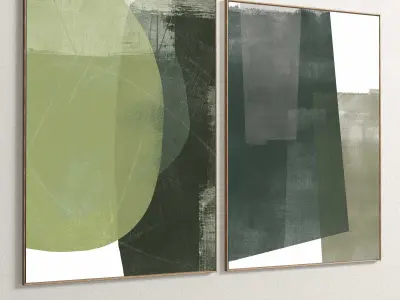 Plaster Two Photo Frame 338 Low-poly 3D model