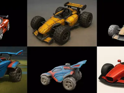 Gt one Car bundle 20 pack 100 glb 3D model