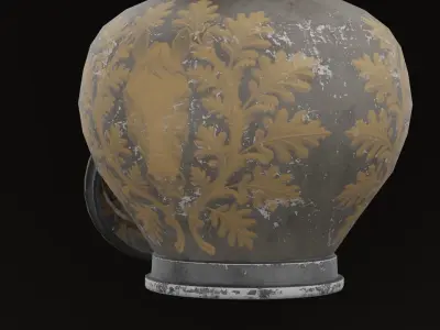 Golden Pot Low-poly 3D model purchase