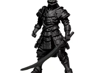 Decorated Samurai Warrior with Weapons 3D model