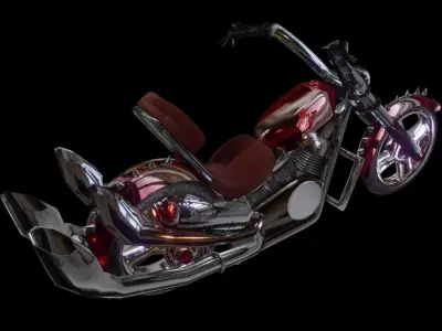 Chopper Motorcycle  Low-poly 3D model