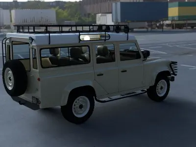 Land Rover Defender 110 Station Wagon w interior HDRI 3D model