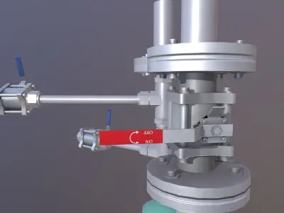 Valve and Flange Low-poly 3D model