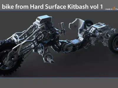 Bike Hardsurface Kitbash 3D model